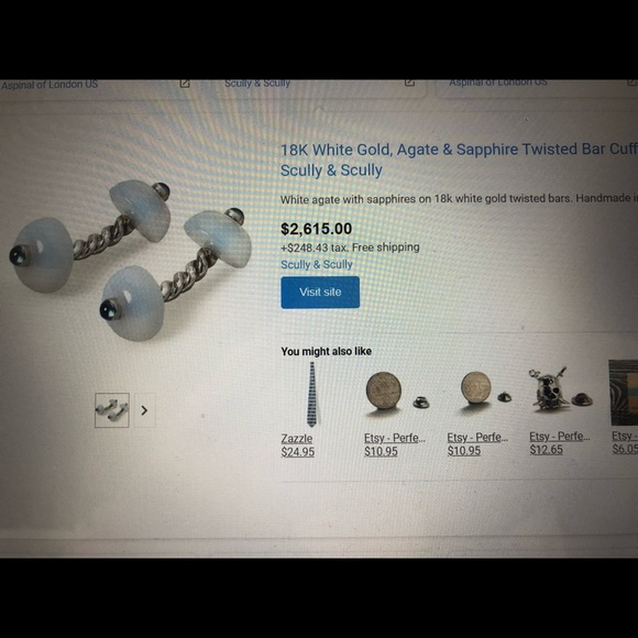 🎉HPx2🎉 Tahitian Pearl and Sapphire Twist Cufflinks - Picture 8 of 8